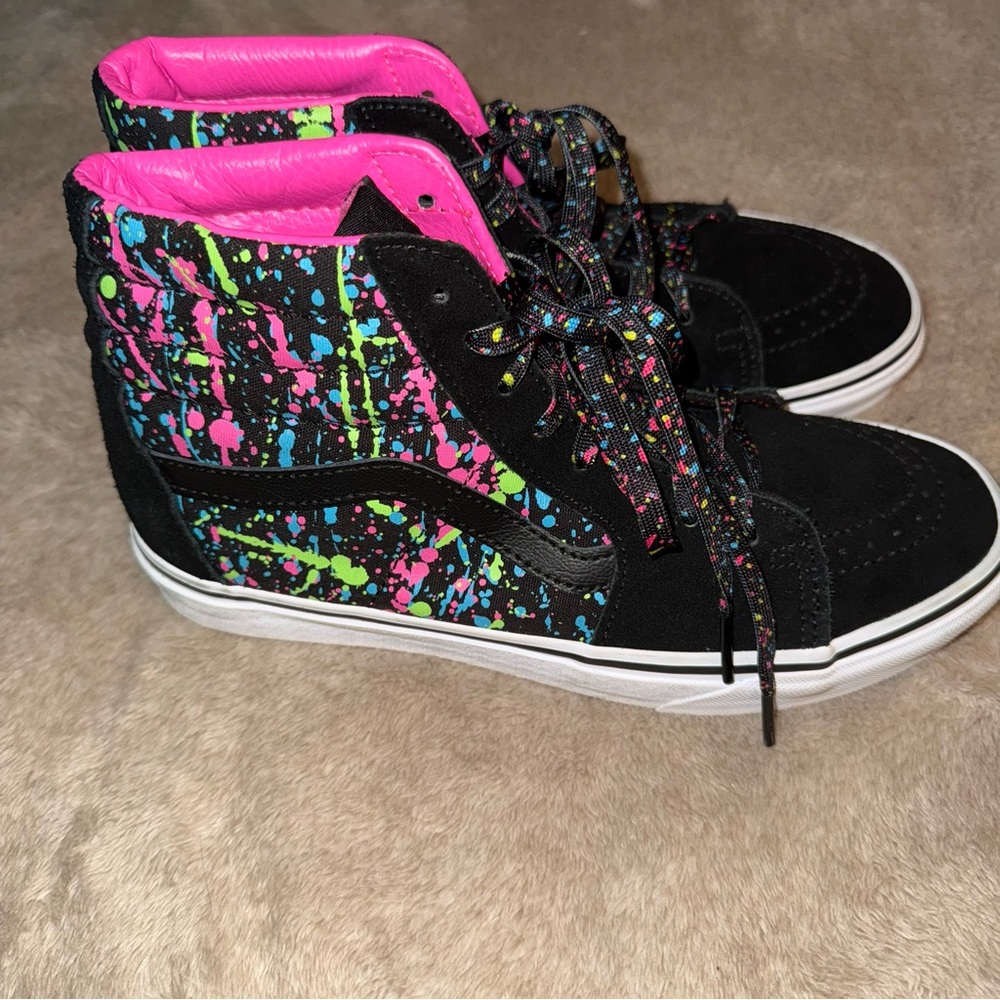 Vans Sk8 Hi 8 Reissue Splatter High Tops- Women’s-8 Men’s-6.5